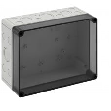 Solar PV Combiner Box Large with Din Rail, 16 Glands and translucent cover - for fuse holders and/or junction block